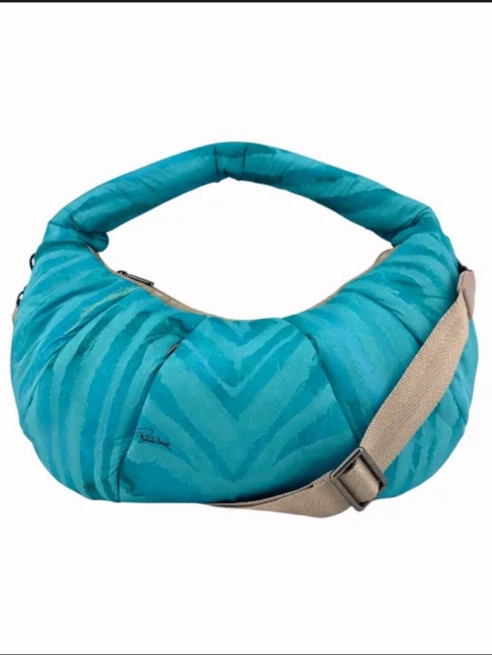Roberto Cavalli Medium VeneziaPrint Bag 1 Light Blue 41cm I with Dust Bag NWT